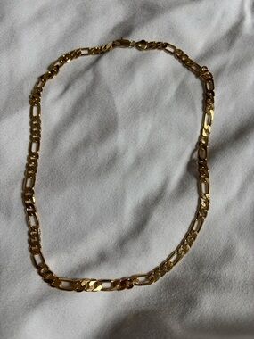 Gold Figaro Chain Necklace - 24K gold plated.